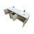 Lexora Lancy 80 inch W x 20 in D Rustic Acacia Double Sink Vanity Cabinet, White Quartz Top and Gun Metal Faucet Set