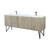 Lexora LVLY80DRA303 Lancy 80 inch W x 20 in D Rustic Acacia Double Sink Vanity Cabinet, Cultured Marble Top and Gun Metal Faucet Set
