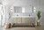 Lexora Lancy 80 inch W x 20 in D Rustic Acacia Double Sink Vanity Cabinet, Cultured Marble Top and Gun Metal Faucet Set