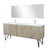 Lexora LLC80DKSOSM70FCH Lancy 80 inch W x 20 in D Rustic Acacia Double Sink Vanity Cabinet, White Quartz Top, Chrome Faucet Set and 70 in Mirror