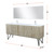 Lexora LLC80DKSOSM70FCH Lancy 80 inch W x 20 in D Rustic Acacia Double Sink Vanity Cabinet, White Quartz Top, Chrome Faucet Set and 70 in Mirror