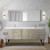 Lexora Lancy 80 inch W x 20 in D Rustic Acacia Double Sink Vanity Cabinet, White Quartz Top, Chrome Faucet Set and 70 in Mirror