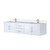 Lexora LVG80DM301 Geneva 80 in. W Glossy White Wall Mount Double Sink Vanity Cabinet, Cultured Marble Top, and Faucet Set