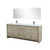 Lexora Lafarre 80 inch W x 20 in D Rustic Acacia Double Sink Vanity Cabinet, Cultured Marble Top, Gun Metal Faucet Set and 70 in Mirror