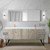 Lexora LLC80DKSOSM70FRG Lancy 80 inch W x 20 in D Rustic Acacia Double Sink Vanity Cabinet, White Quartz Top, Rose Gold Faucet Set and 70 in Mirror