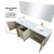 Lexora LLC80DKSOSM70FRG Lancy 80 inch W x 20 in D Rustic Acacia Double Sink Vanity Cabinet, White Quartz Top, Rose Gold Faucet Set and 70 in Mirror