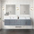 Lexora Geneva 80 in. W Dark Grey Wall Mount Double Sink Vanity Cabinet, White Quartz Top, Faucet Set, and 30 in. LED Mirrors