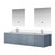 Lexora LVG80DB311 Geneva 80 in. W Dark Grey Wall Mount Double Sink Vanity Cabinet, Cultured Marble Top, Faucet Set, and 30 in. LED Mirrors