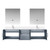 Lexora LVG80DB311 Geneva 80 in. W Dark Grey Wall Mount Double Sink Vanity Cabinet, Cultured Marble Top, Faucet Set, and 30 in. LED Mirrors