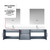 Lexora LVG80DB311 Geneva 80 in. W Dark Grey Wall Mount Double Sink Vanity Cabinet, Cultured Marble Top, Faucet Set, and 30 in. LED Mirrors