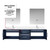 Lexora LVG80DE211 Geneva 80 in. W Navy Blue Wall Mount Double Sink Vanity Cabinet, White Quartz Top, Faucet Set, and 30 in. LED Mirrors