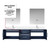 Lexora Geneva 80 in. W Navy Blue Wall Mount Double Sink Vanity Cabinet, White Quartz Top, Faucet Set, and 30 in. LED Mirrors