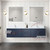 Lexora Geneva 80 in. W Navy Blue Wall Mount Double Sink Vanity Cabinet, Cultured Marble Top, Faucet Set, and 30 in. LED Mirrors