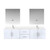 Lexora LVG80DM311 Geneva 80 in. W Glossy White Wall Mount Double Sink Vanity Cabinet, Cultured Marble Top, Faucet Set, and 30 in. LED Mirrors