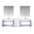 Lexora Geneva 80 in. W Glossy White Wall Mount Double Sink Vanity Cabinet, Cultured Marble Top, Faucet Set, and 30 in. LED Mirrors