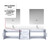 Lexora Geneva 80 in. W Glossy White Wall Mount Double Sink Vanity Cabinet, Cultured Marble Top, Faucet Set, and 30 in. LED Mirrors