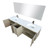 Lexora LLC80DKSOSM70FGM Lancy 80 inch W x 20 in D Rustic Acacia Double Sink Vanity Cabinet, White Quartz Top, Gun Metal Faucet Set and 70 in Mirror