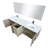 Lexora LVLY80DRA313 Lancy 80 inch W x 20 in D Rustic Acacia Double Sink Vanity Cabinet, Cultured Marble Top, Gun Metal Faucet Set and 70 in Mirror