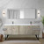 Lexora LVLY80DRA313 Lancy 80 inch W x 20 in D Rustic Acacia Double Sink Vanity Cabinet, Cultured Marble Top, Gun Metal Faucet Set and 70 in Mirror