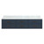 Lexora Castor 80 inch W Blue Double Sink Wall Hung Vanity Cabinet and Carrara Marble Top
