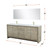 Lexora LLF80DKSODM70FBN Lafarre 80 inch W x 20 in D Rustic Acacia Double Sink Vanity Cabinet, White Quartz Top, Brushed Nickel Faucet Set and 70 in Mirror