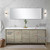 Lexora LLF80DKSODM70FBN Lafarre 80 inch W x 20 in D Rustic Acacia Double Sink Vanity Cabinet, White Quartz Top, Brushed Nickel Faucet Set and 70 in Mirror