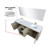 Lexora LLF80DKSODM70FRG Lafarre 80 inch W x 20 in D Rustic Acacia Double Sink Vanity Cabinet, White Quartz Top, Rose Gold Faucet Set and 70 in Mirror