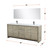 Lexora LLF80DKSODM70FGM Lafarre 80 inch W x 20 in D Rustic Acacia Double Sink Vanity Cabinet, White Quartz Top, Gun Metal Faucet Set and 70 in Mirror