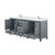Lexora Ziva 80 inch W Dark Grey Double Sink Vanity Cabinet, White Quartz Top and Faucet Set