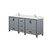 Lexora Ziva 80 inch W Dark Grey Double Sink Vanity Cabinet, White Quartz Top and Faucet Set