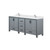 Lexora Ziva 80 inch W Dark Grey Double Sink Vanity Cabinet, Cultured Marble Top and Faucet Set