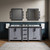 Lexora Ziva 80 inch W Dark Grey Double Sink Vanity Cabinet, Cultured Marble Top and Faucet Set