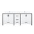 Lexora Ziva 80 inch W White Double Sink Vanity Cabinet, Cultured Marble Top and Faucet Set