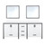 Lexora Ziva 80 inch W White Double Sink Vanity Cabinet, White Quartz Top and 30 in Mirrors