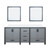 Lexora LVZV80DB210 Ziva 80 inch W Dark Grey Double Sink Vanity Cabinet, White Quartz Top and 30 in Mirrors