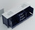 Lexora LJ342280DEWQ000 Jacques 80 in. W Navy Blue Double Sink Vanity Cabinet and White Quartz Top