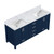 Lexora LJ342280DEDS000 Jacques 80 in. W Navy Blue Double Sink Vanity Cabinet and Carrara Marble Top