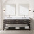 Lexora LVN80DK100 Norwalk 80 inch W Brown Oak Double Sink Vanity Cabinet and Carrara Marble Top