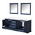 Lexora LVD80DE310 Dukes 80 in. W Navy Blue Double Sink Vanity Cabinet, Cultured Marble Top, and 30 in. Mirrors