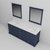 Lexora LVD80DE310 Dukes 80 in. W Navy Blue Double Sink Vanity Cabinet, Cultured Marble Top, and 30 in. Mirrors