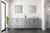 Lexora Jacques 80 in. W Distressed Grey Bath Vanity Cabinet, Cultured Marble Top, and 30 in. Mirror