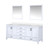 Lexora Jacques 80 in. W White Bath Vanity Cabinet, Cultured Marble Top, and 30 in. Mirror