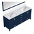Lexora  LJ342280DEWQM30 Jacques 80 in. W x 22 in. D Navy Blue Double Bath Vanity, White Quartz Top, and 30 in. Mirrors