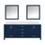 Lexora LJ342280DEWQM30 Jacques 80 in. W Navy Blue Double Sink Vanity Cabinet, White Quartz Top, and 30 in. Mirrors