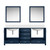 Lexora LJ342280DEWQM30 Jacques 80 in. W Navy Blue Double Sink Vanity Cabinet, White Quartz Top, and 30 in. Mirrors