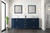 Lexora LJ342280DEWQM30 Jacques 80 in. W Navy Blue Double Sink Vanity Cabinet, White Quartz Top, and 30 in. Mirrors