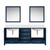 Lexora Jacques 80 in. W Navy Blue Bath Vanity Cabinet, Cultured Marble Top, and 30 in. Mirror
