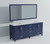 Lexora LVJ80DE310 Jacques 80 in. W Navy Blue Bath Vanity Cabinet, Cultured Marble Top, and 30 in. Mirror