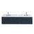 Lexora Castor 80 inch W Blue Double Sink Wall Hung Vanity Cabinet, Carrara Marble Top, and Faucet Set