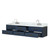 Lexora LVC80DE101 Castor 80 inch W Blue Double Sink Wall Hung Vanity Cabinet, Carrara Marble Top, and Faucet Set
